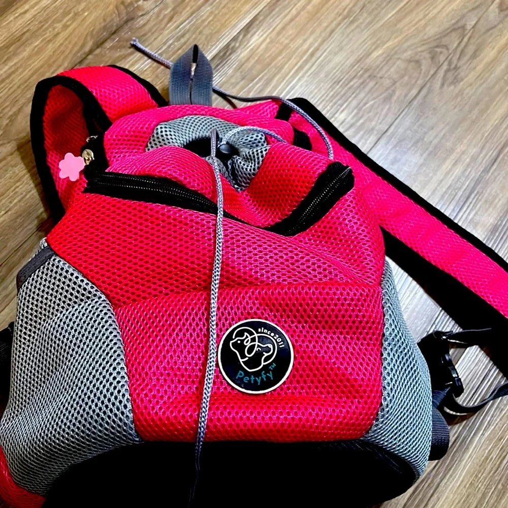Sport Pet Backpack ,Front Chest Pet Carrier Pink & Gray